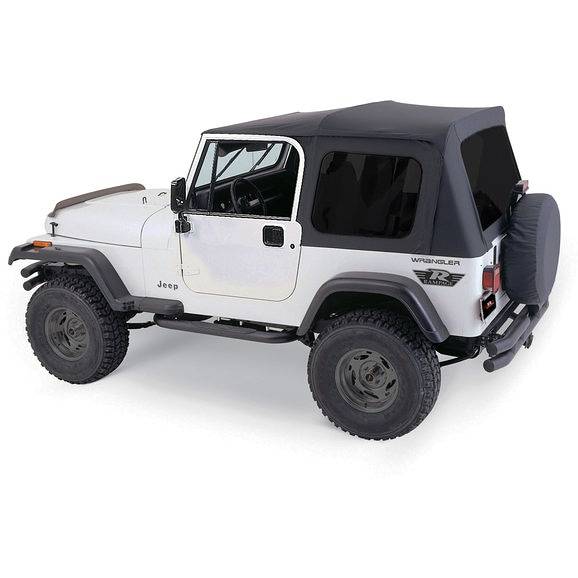 Rampage Products – Complete Top Frame & Hardware for 1976-1995 Jeep Wrangler & CJ7, with Full Steel Doors, Black Diamond w/Tinted Windows
