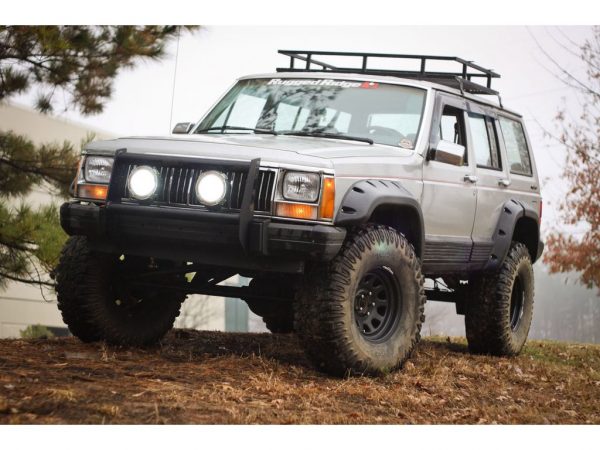 rugged ridge all terrain off road fender kit for jeep cherokee installed