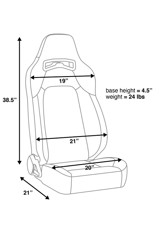 technical diagram of corbeau off road seat for jeep